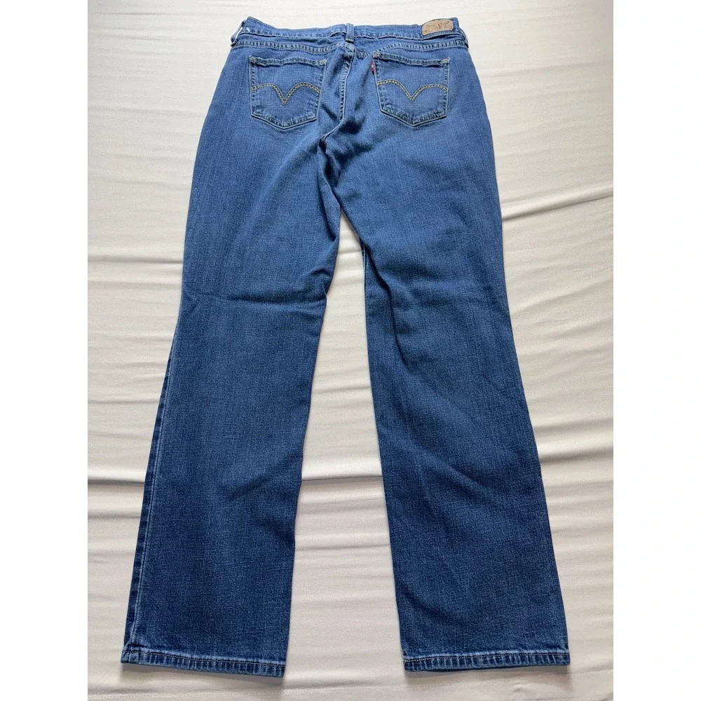 Levis 505 Straight Leg Jeans Womens 10M W30 L32‎ Medium Wash Blue Denim Stretch